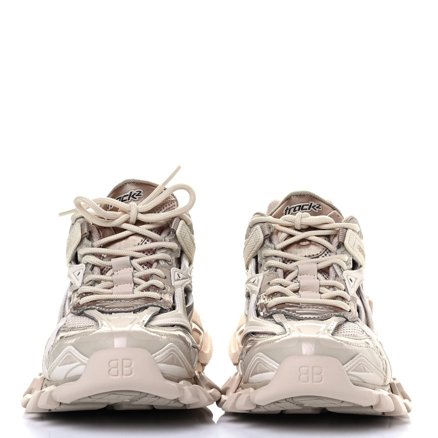 Rubber Mesh Bi-Color Womens Track.2 Open Sneakers 39 Nude