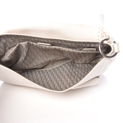 Christian Dior Calfskin Whipstitch Gaucho Double Saddle Bag White 5 of 20