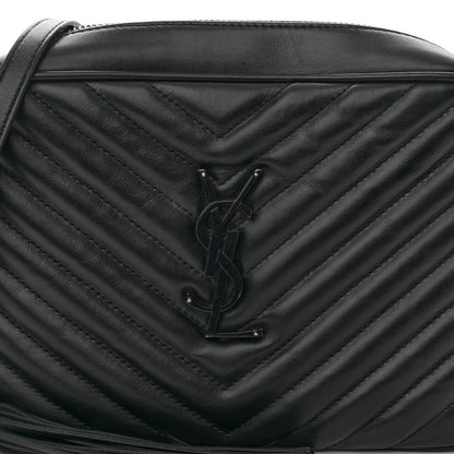 Saint Laurent Calfskin Matelasse Monogram Monochrome Lou Camera Bag Black 8 of 12