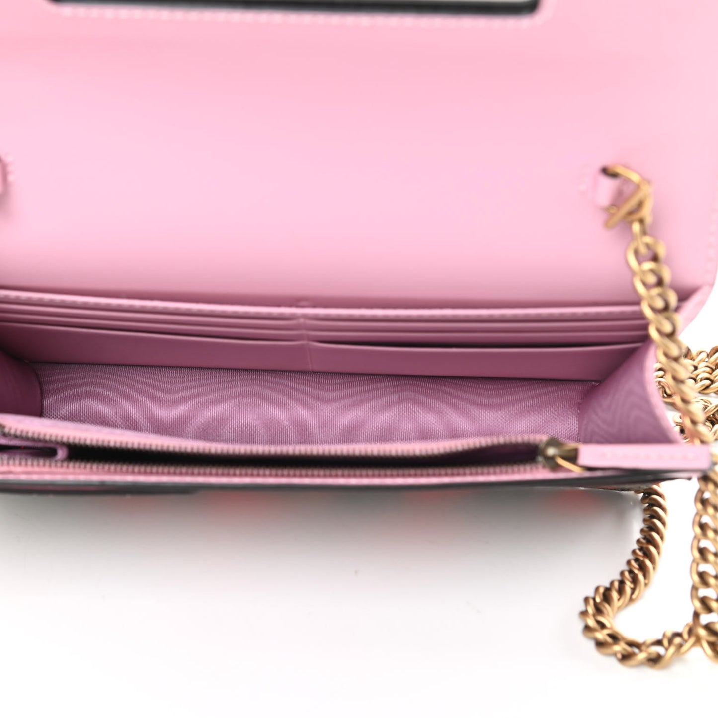 GG Supreme Monogram Strawberry Chain Wallet