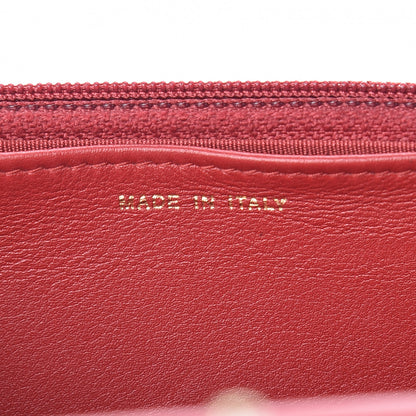 Chanel Lambskin Chevron Quilted Boy Wallet On Chain WOC Red 7 of 12