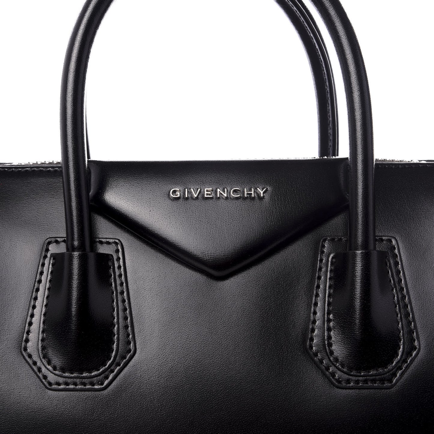 Shiny Lord Calfskin Small Antigona Black