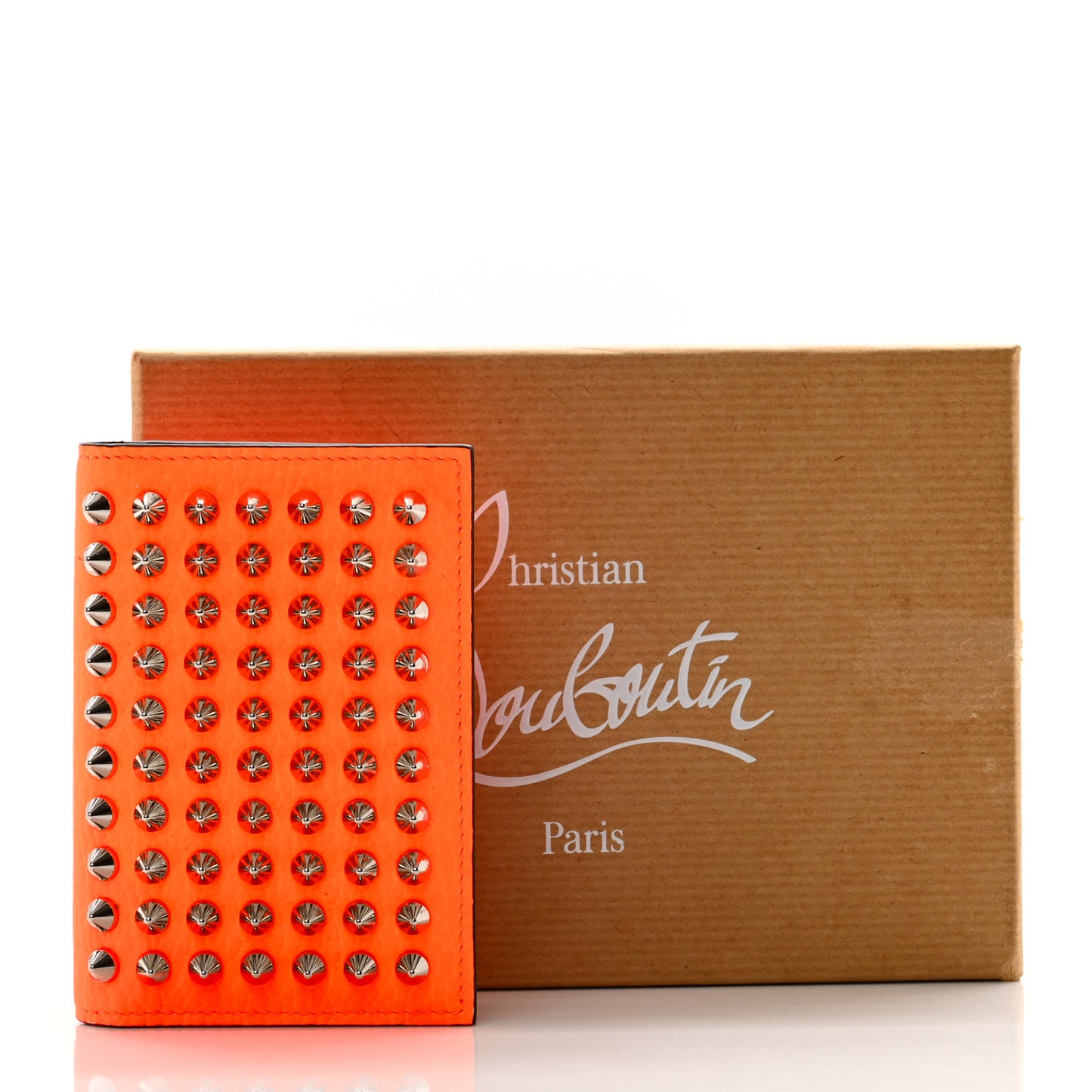 Calfskin Spiked Sifnos Bi-Fold Wallet Orange