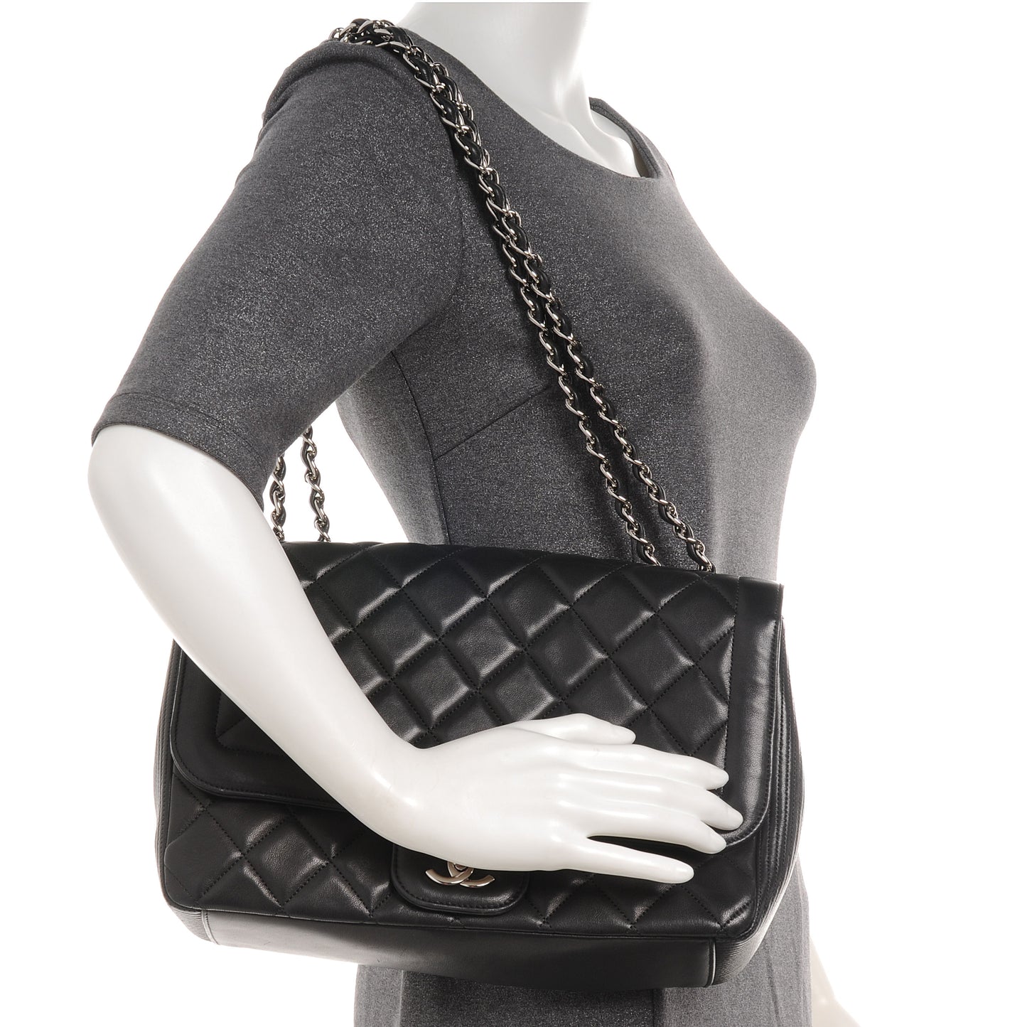 Lambskin Large Coco Rider Flap Black