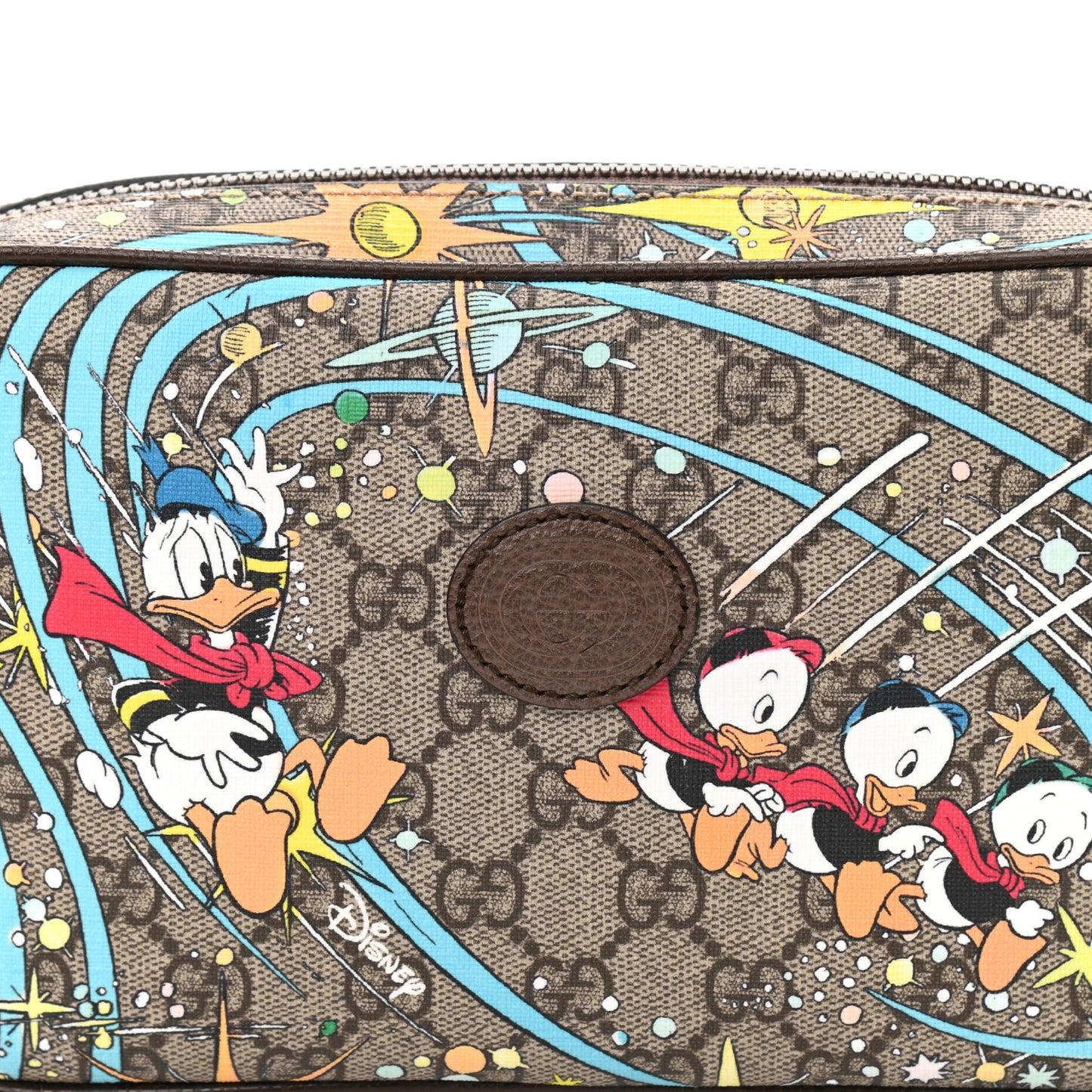 X DISNEY GG Supreme Monogram Donald Duck Small Interlocking G Belt Bag 90 36 Beige Multicolor New Acero