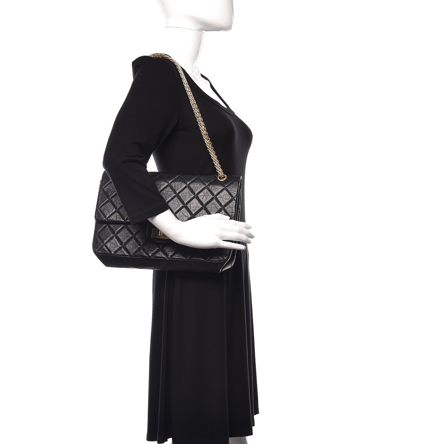 Chanel Aged Calfskin Quilted 2.55 Reissue 227 Flap Black 2 of 10