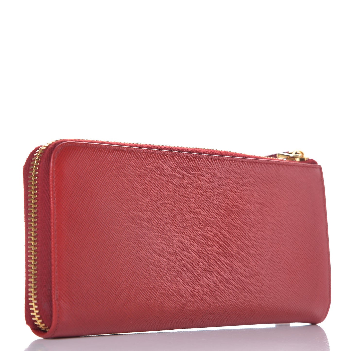 Saffiano Metal Zip Around Wallet Fuoco