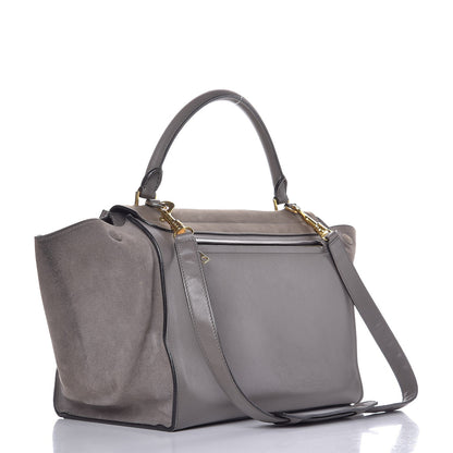 Celine Crocodile Embossed Nubuck Medium Trapeze Grey 4 of 15