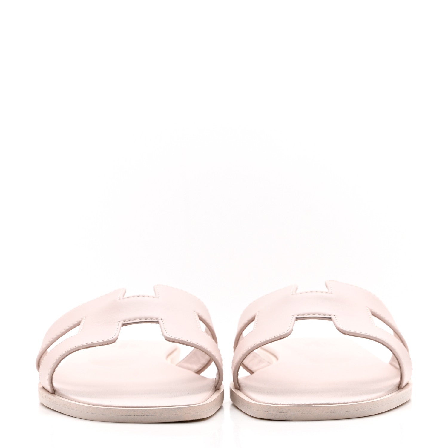 Hermes Box Calfskin Oran Sandals 36.5 Rose Pale 2 of 7