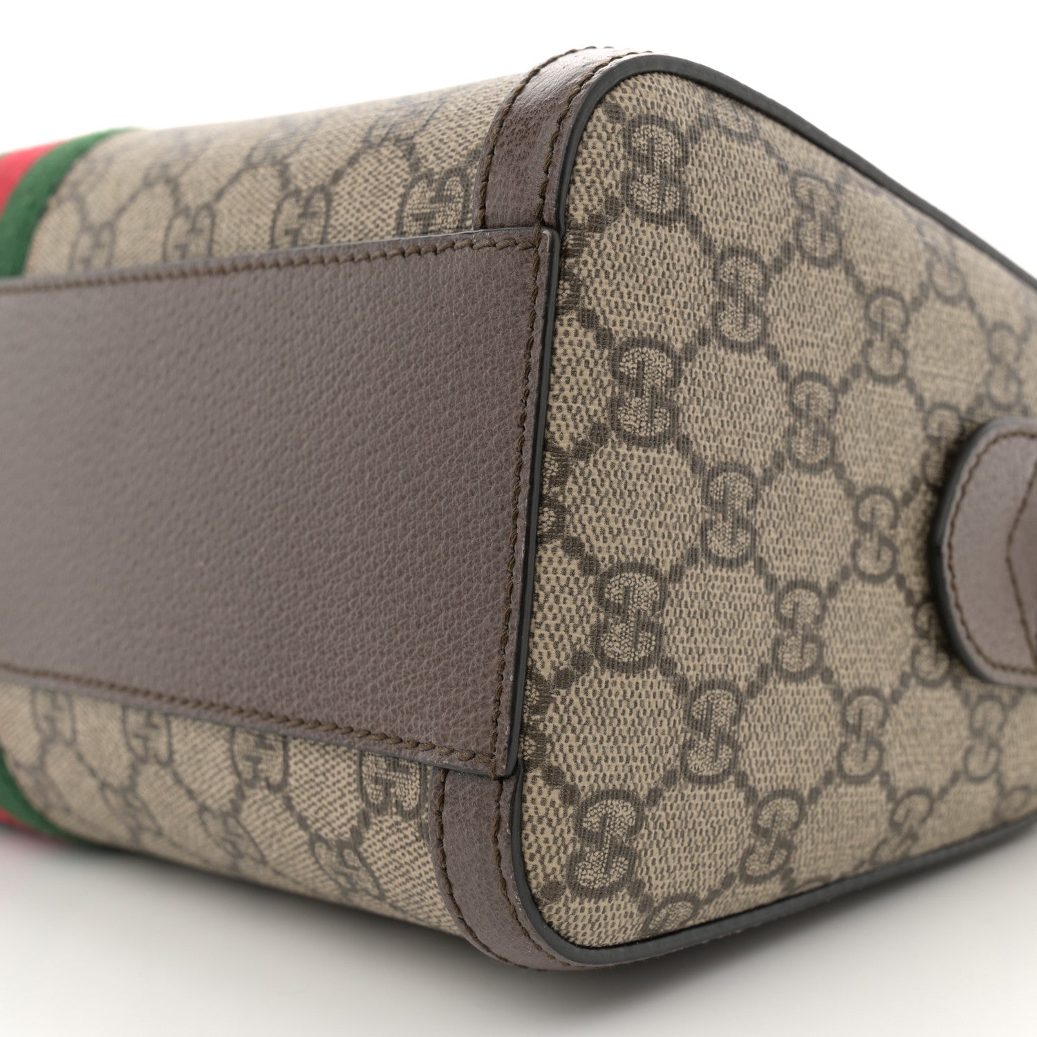Gucci GG Supreme Monogram Web Medium Ophidia Boston Brown 10 of 12