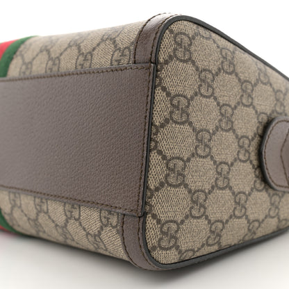 Gucci GG Supreme Monogram Web Medium Ophidia Boston Brown 10 of 12