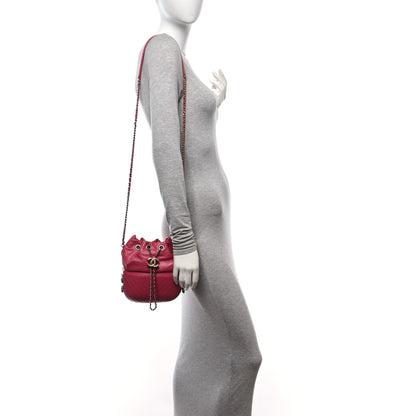Chanel Aged Chevron Quilted Small Gabrielle Bucket Pink 2 of 10