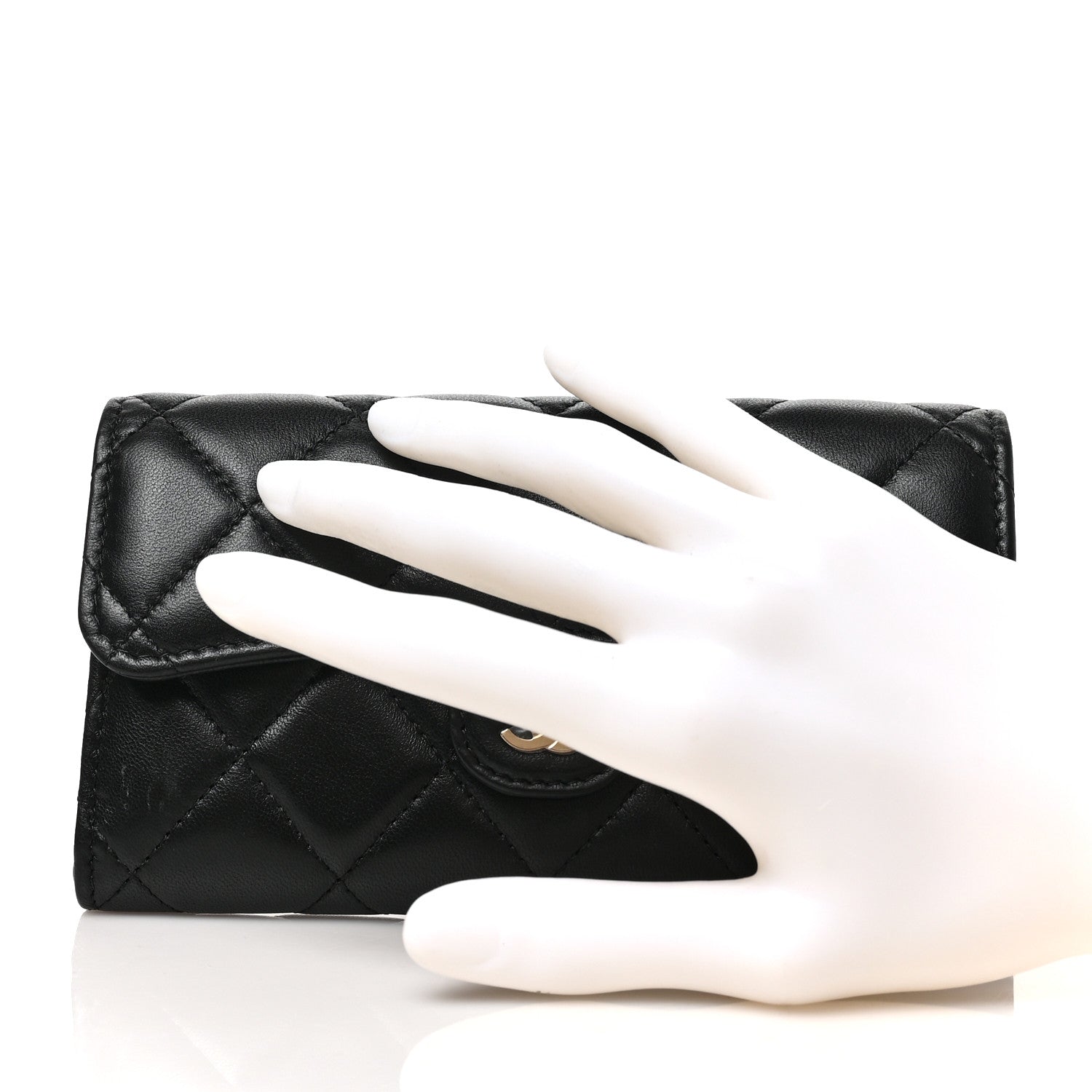 Chanel Lambskin Quilted Medium Flap Wallet Black 2 of 7