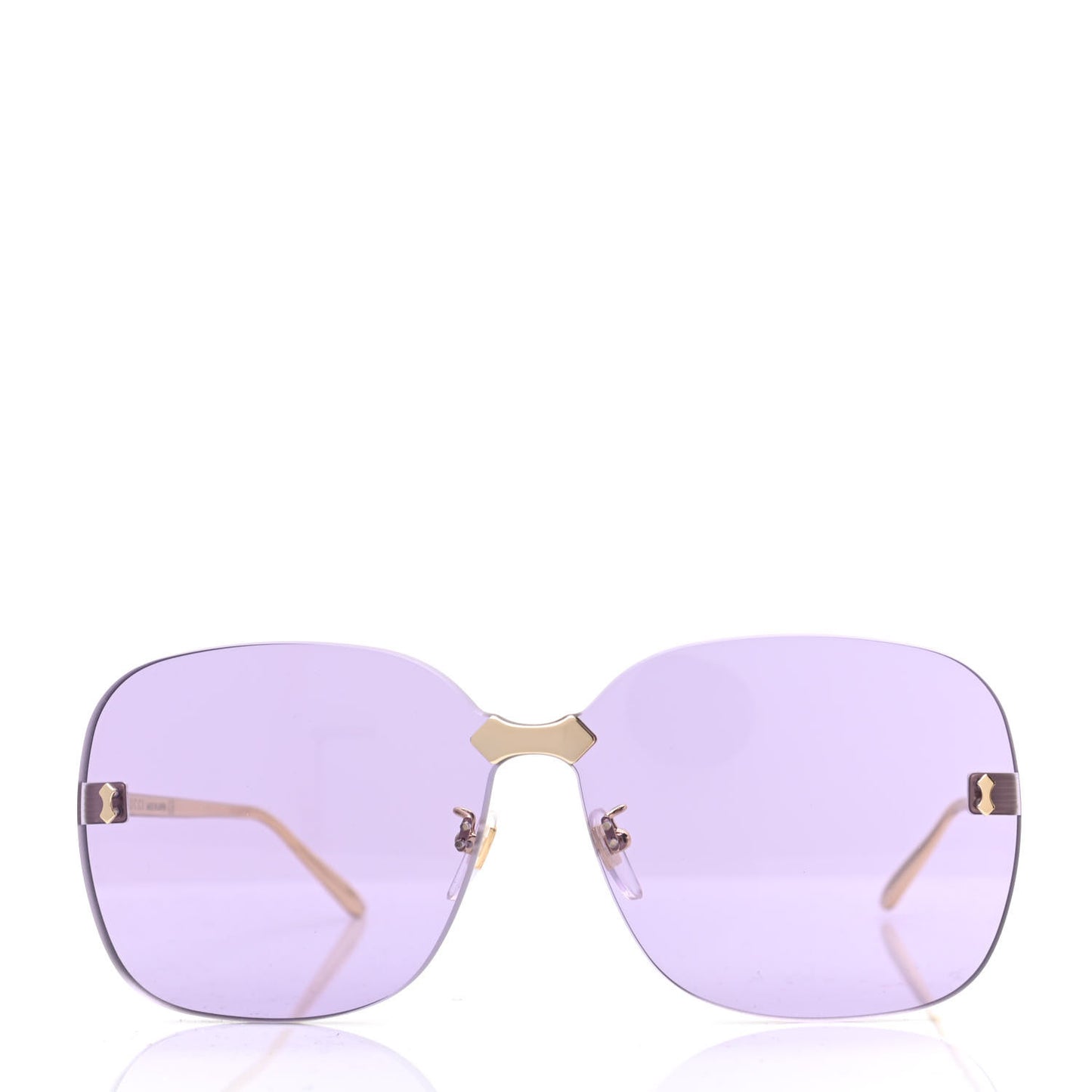 Acetate Metal Rimless Sunglasses GG0355S Gold Purple