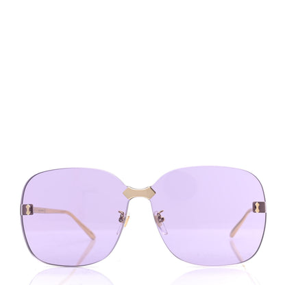 Gucci Acetate Metal Rimless Sunglasses GG0355S Gold Purple 2 of 8