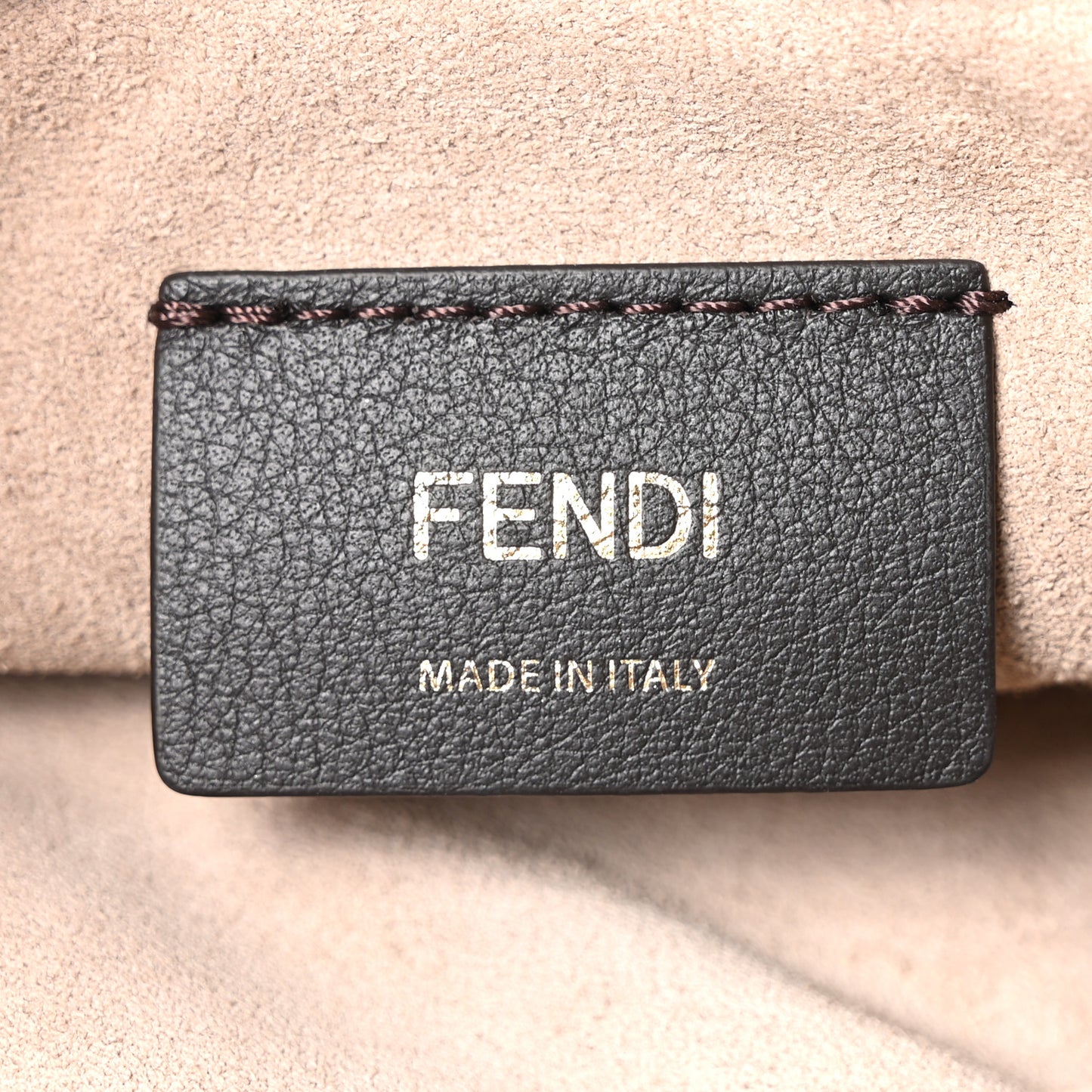 Suede Sequin Embroidered Small Mamma Baguette Tortora