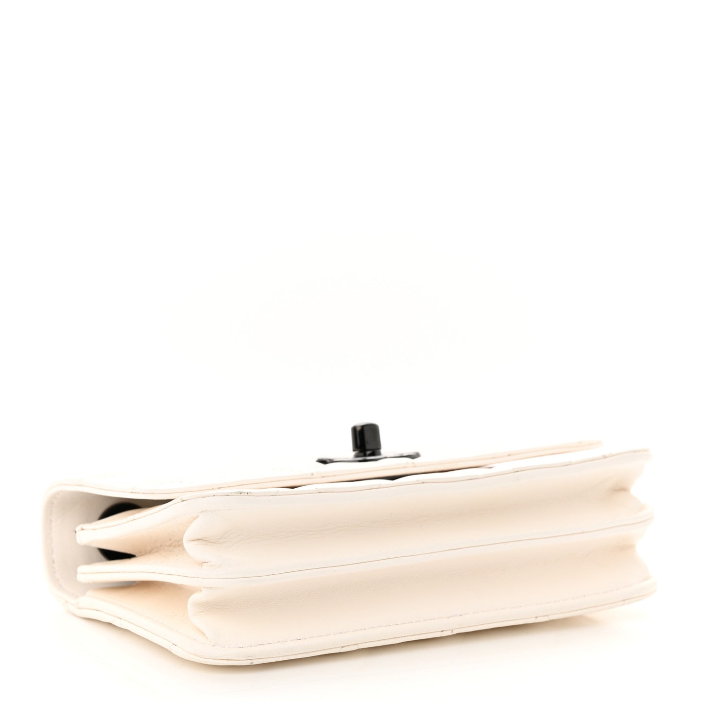 Lambskin Quilted Mini Trendy CC Wallet On Chain WOC White