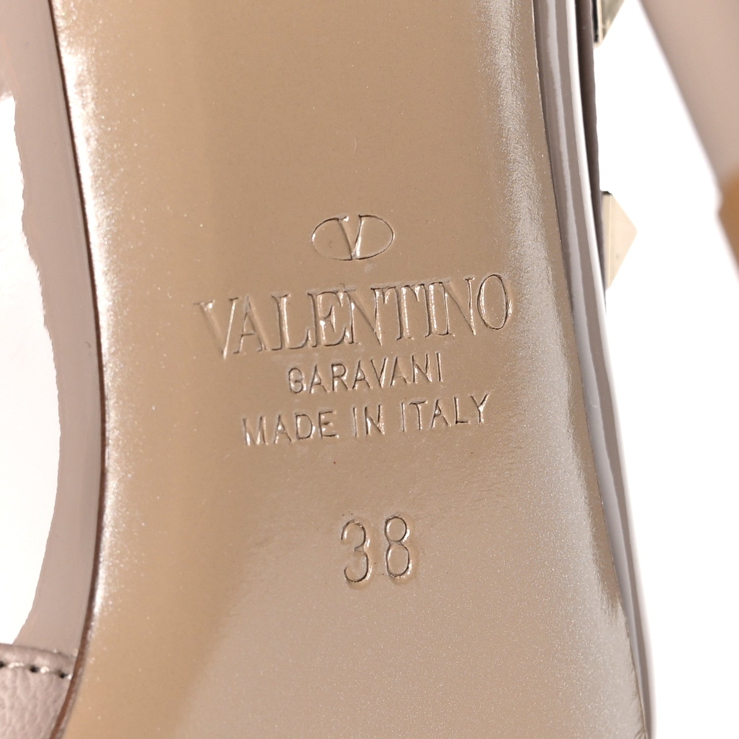 Valentino Garavani Patent Rockstud Ankle Strap 100mm Pumps 38 Poudre 7 of 7