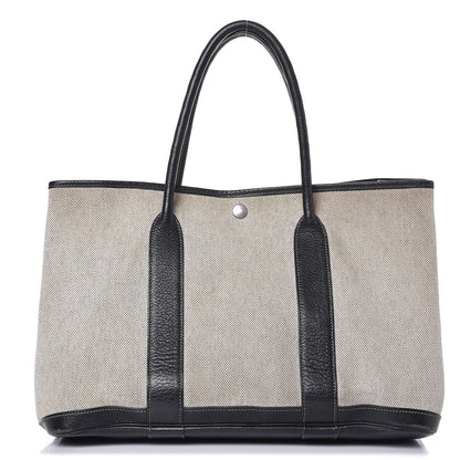 Hermes Buffle Skipper Toile Garden Party 36 MM Tote Black 1 of 12