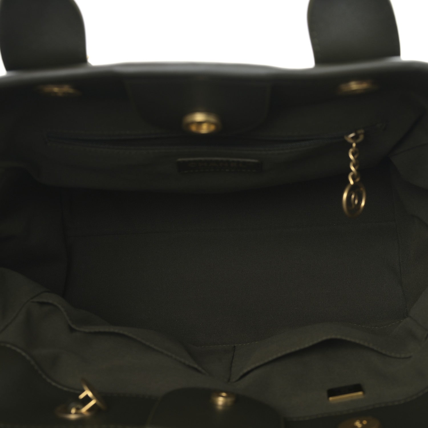 Chanel Calfskin Small Deauville Tote Khaki 6 of 10