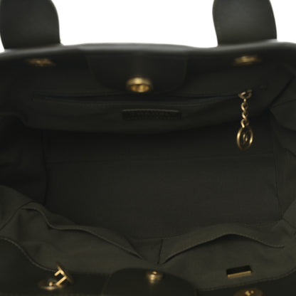 Chanel Calfskin Small Deauville Tote Khaki 6 of 10