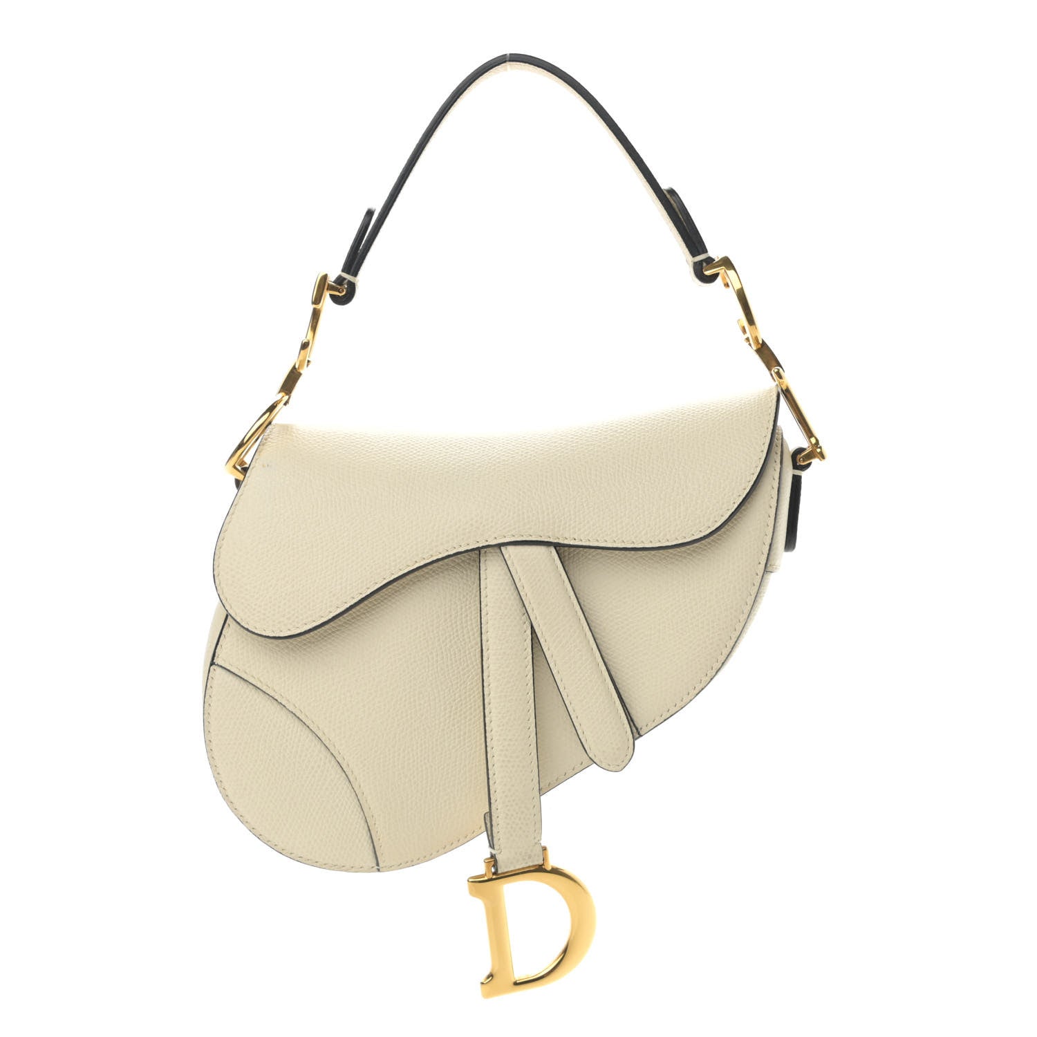 Christian Dior Grained Calfskin Mini Saddle Bag White 1 of 12