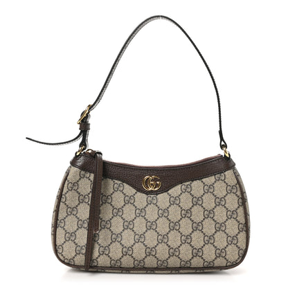 Gucci GG Supreme Monogram Textured Dollar Calfskin Small Ophidia Hobo Beige Ebony New Acero 1 of 10