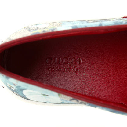 Gucci GG Supreme Monogram Blooms Womens Slip On Sneakers 38 Beige Blue Navy Red 6 of 9