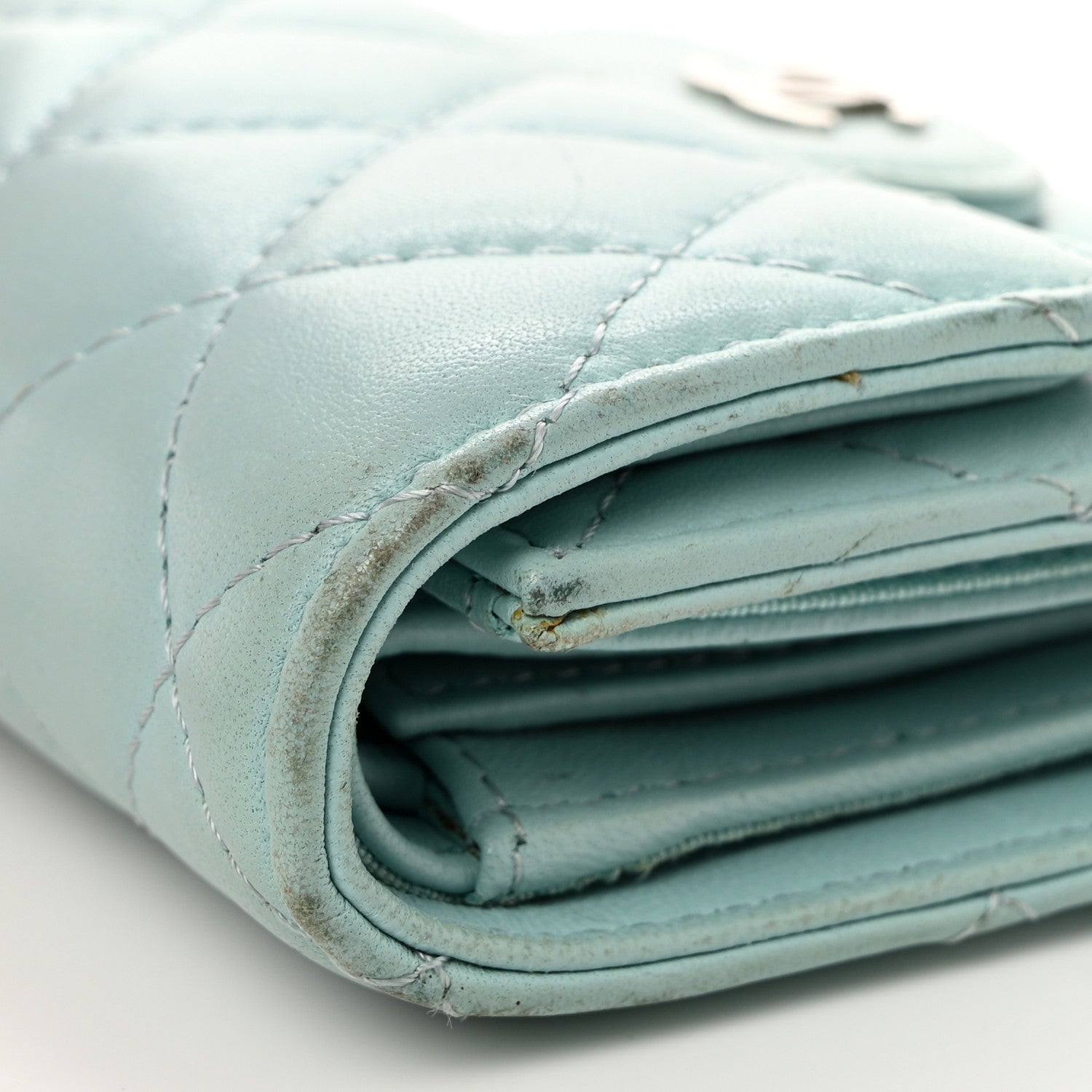 Chanel Caviar Quilted Small Flap Wallet Light Blue 11 of 11