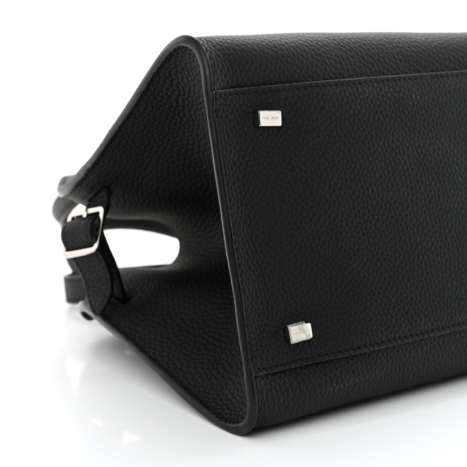 The Row Matte Grained Calfskin Soft Margaux 10 Bag Black 8 of 10