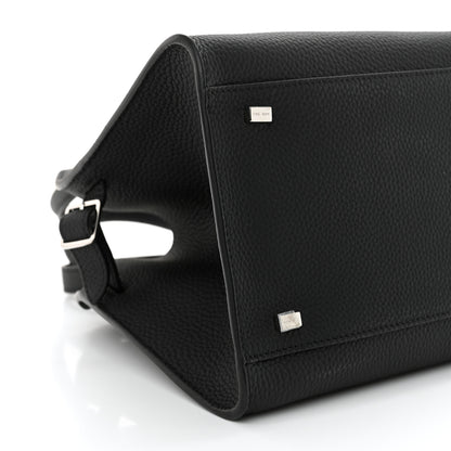 The Row Matte Grained Calfskin Soft Margaux 10 Bag Black 8 of 10