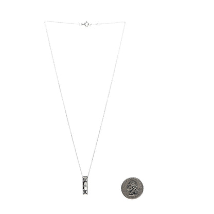 Tiffany Sterling Silver Diamond Paloma Picasso Love and Kisses Bar Pendant Necklace 2 of 7