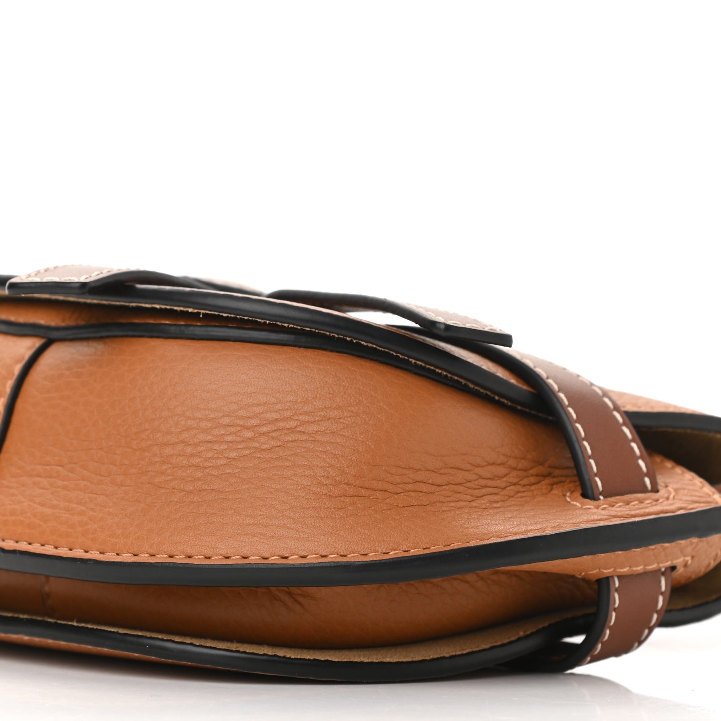 Grained Calfskin Mini Gate Crossbody Bag Caramel Pecan
