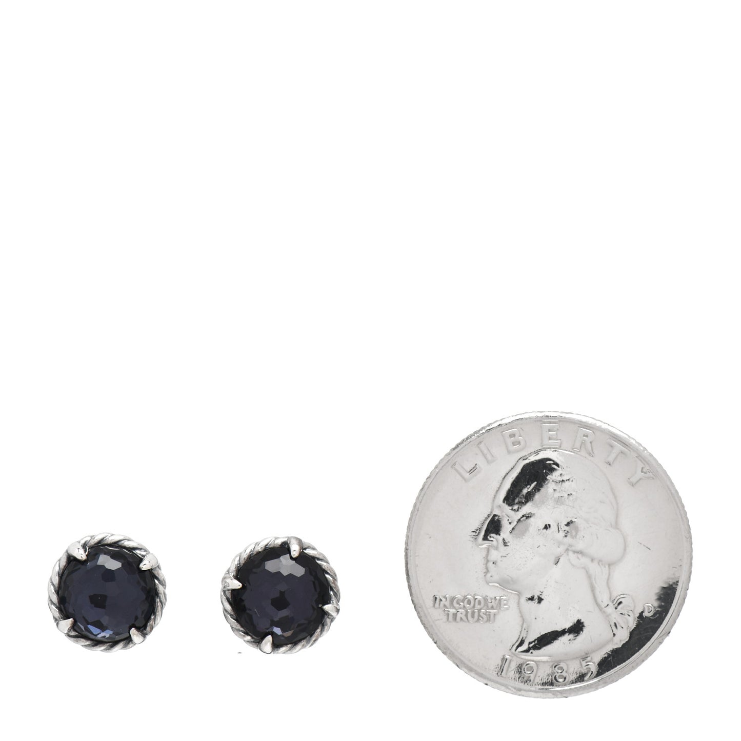 Sterling Silver Black Orchid 8mm Chatelaine Earrings