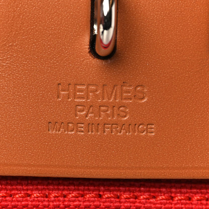 Hermes Vache Hunter Toile Herbag Zip 31 PM Rouge Tomate Natural 7 of 11