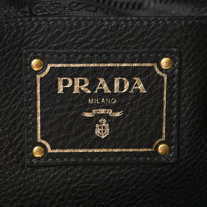 Prada Vitello Daino Tote Black 6 of 9