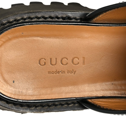 Gucci Magnum Calfskin Womens Horsebit Platform Mules 35.5 Black 7 of 11