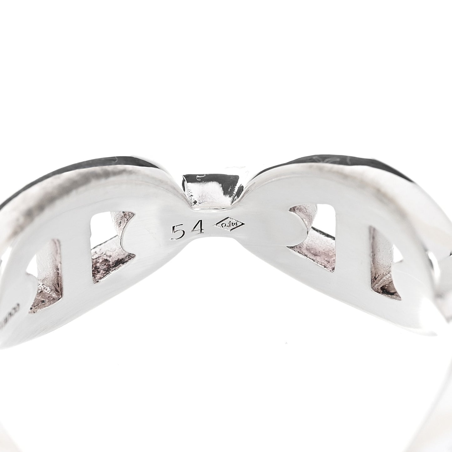 Sterling Silver PM Chaine d'Ancre Enchainee Band Ring 54 6.75