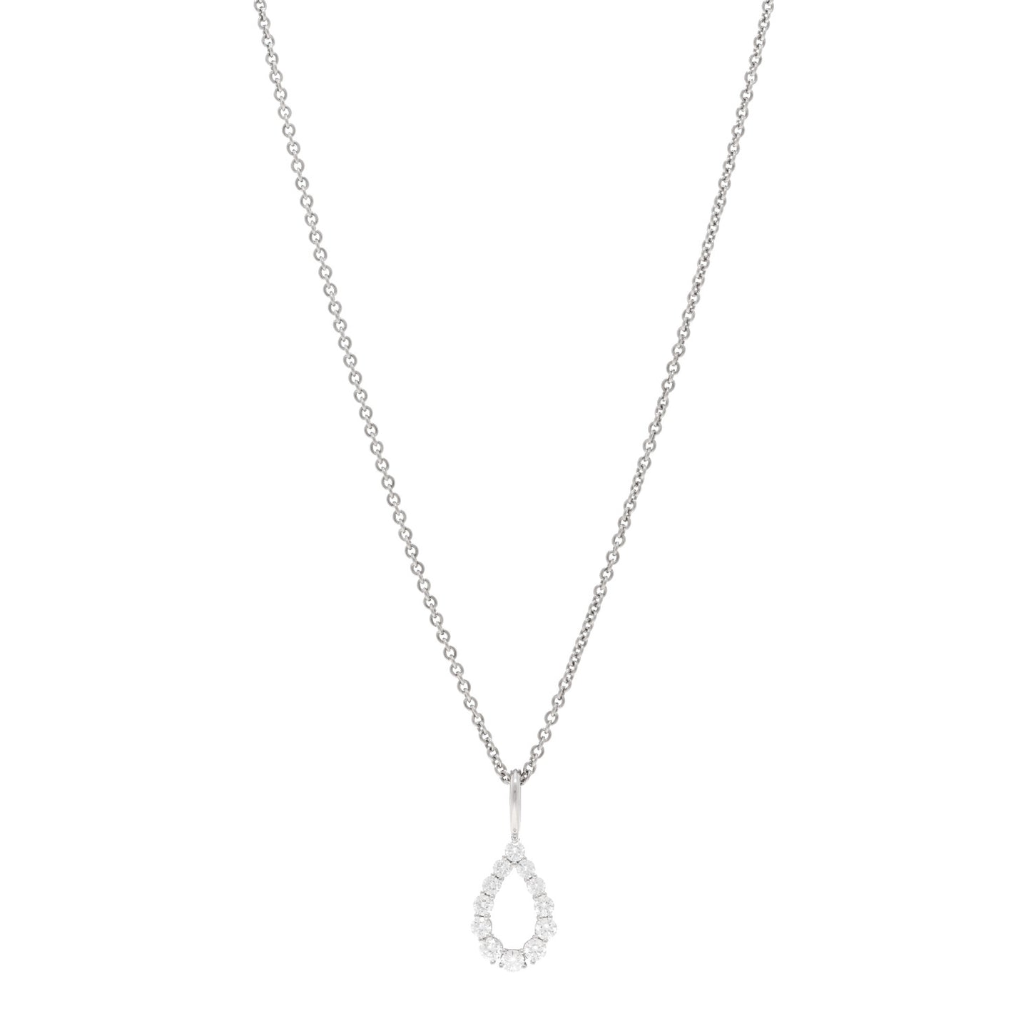 Platinum Diamond Loop Pendant Necklace