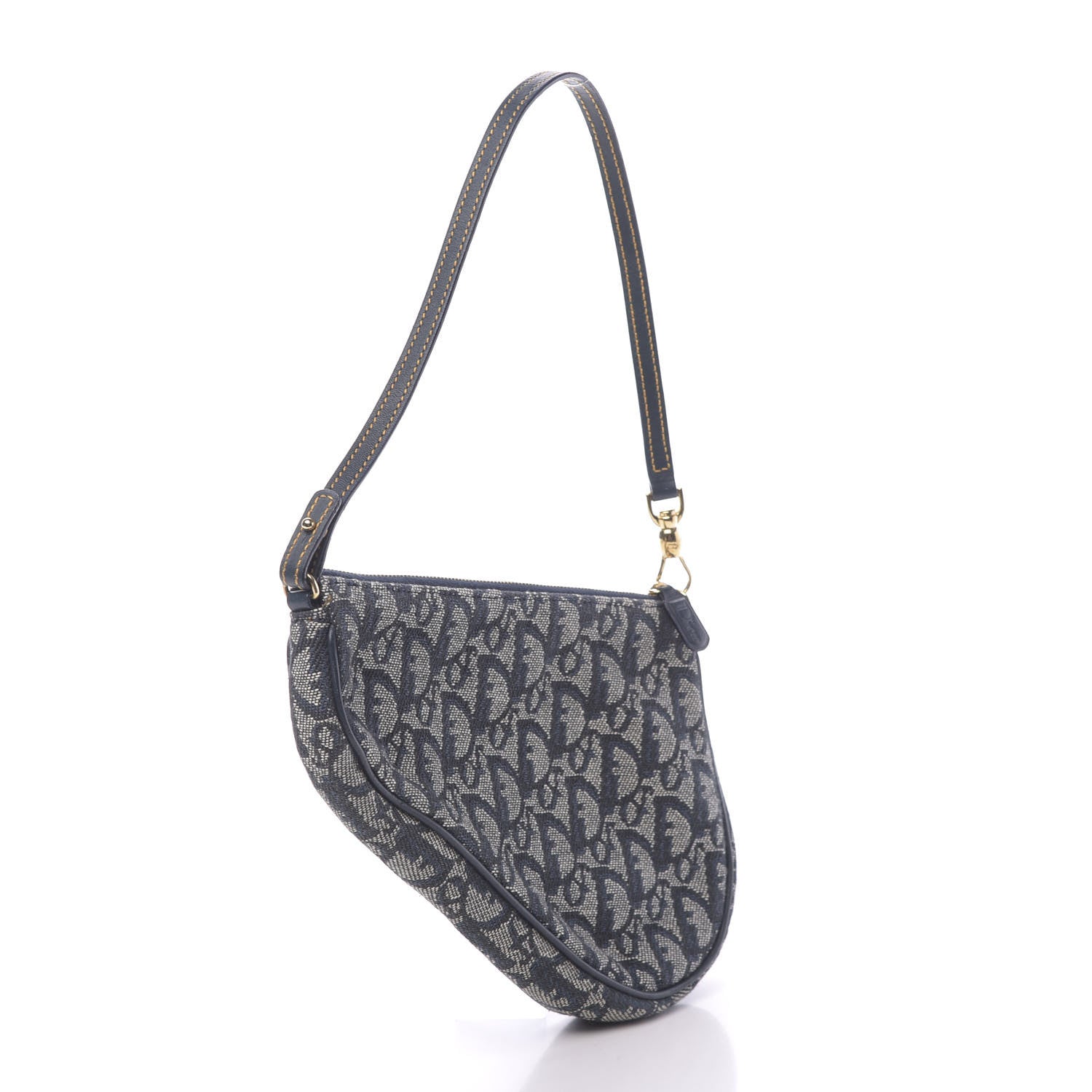 Christian Dior Monogram Mini Saddle Pochette Navy 2 of 9