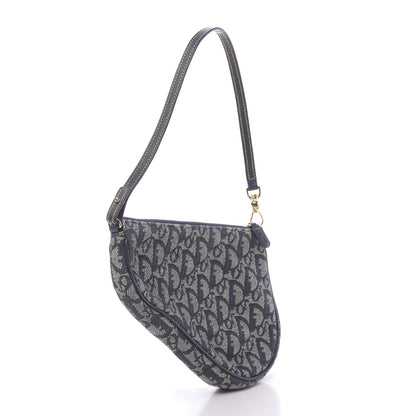 Christian Dior Monogram Mini Saddle Pochette Navy 2 of 9
