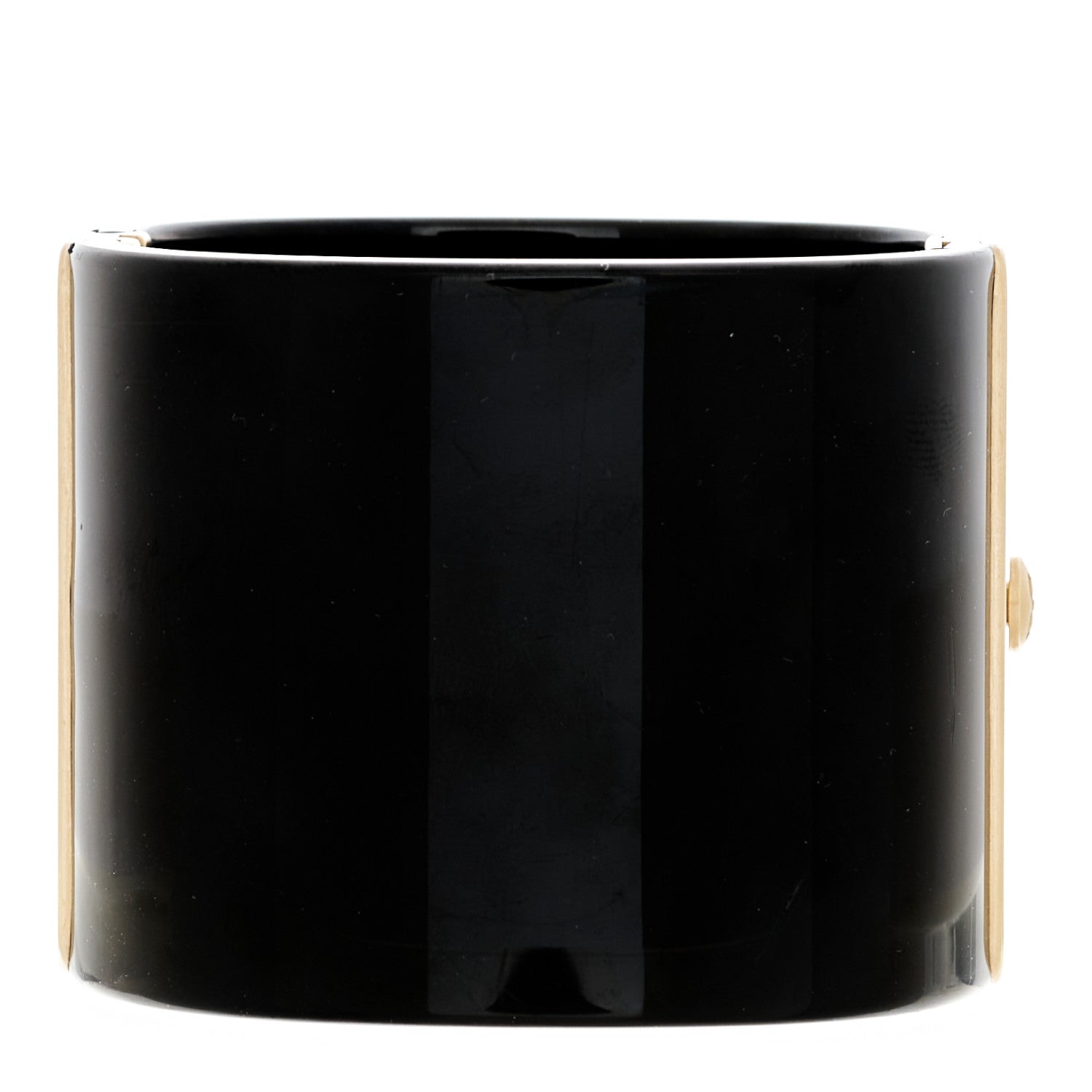 Chanel Resin Pearl CC Cuff Bracelet Black 2 of 6
