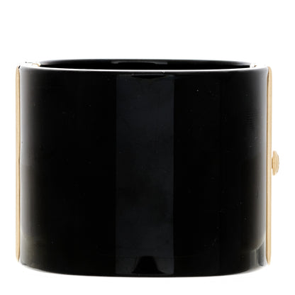 Chanel Resin Pearl CC Cuff Bracelet Black 2 of 6