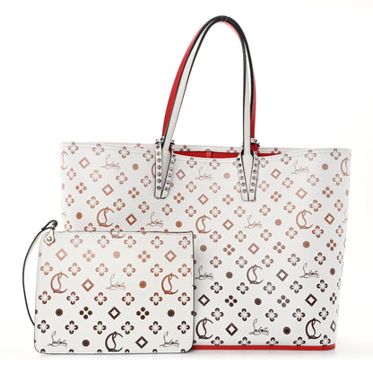 Christian Louboutin Calfskin Patent Degrade Loubinthesky East West Cabata Tote White 1 of 11