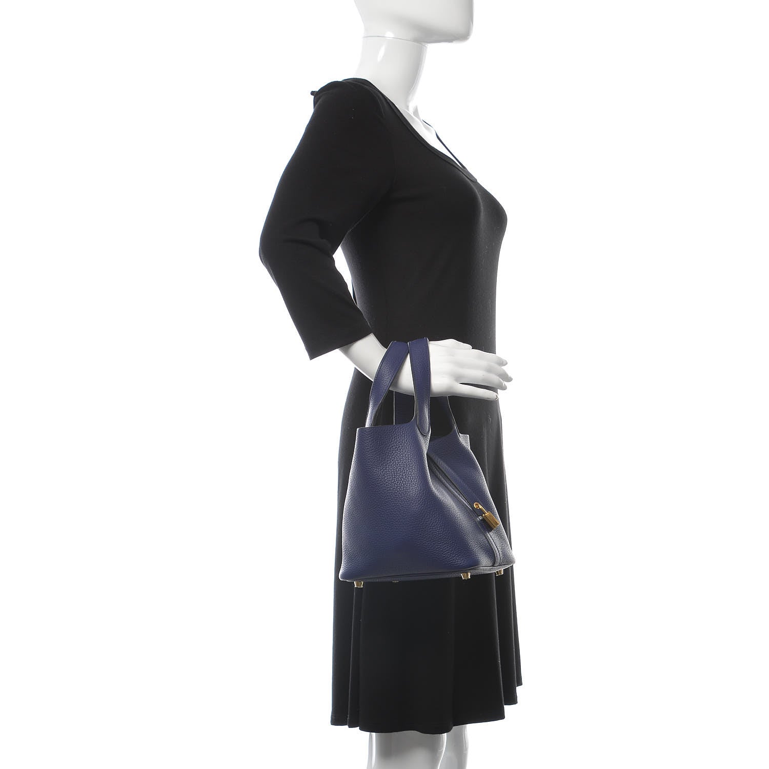 Hermes Taurillon Clemence Picotin Lock 18 PM Bleu Enrce 2 of 10