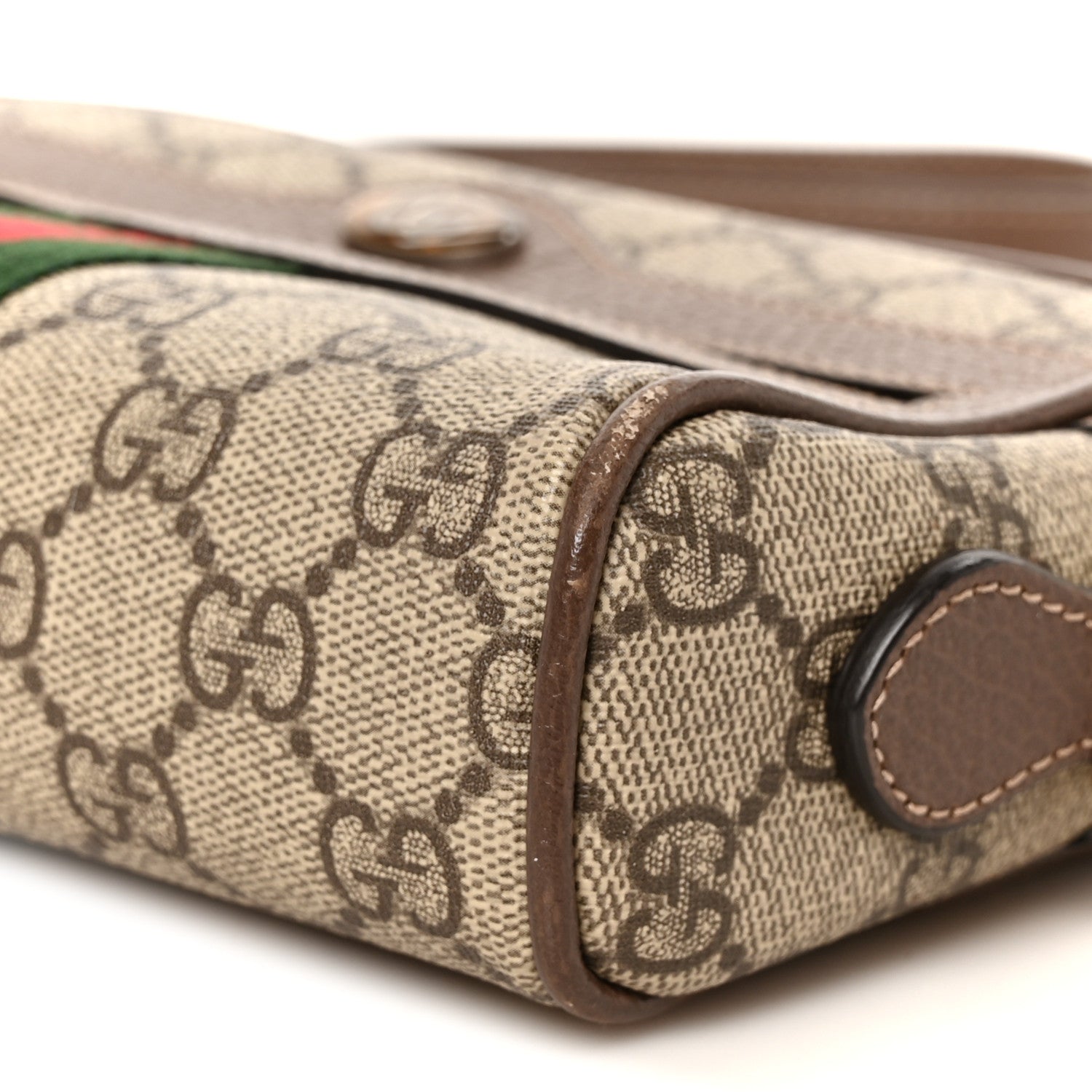 Gucci GG Supreme Monogram Web Mini Ophidia Shoulder Bag Brown 10 of 10
