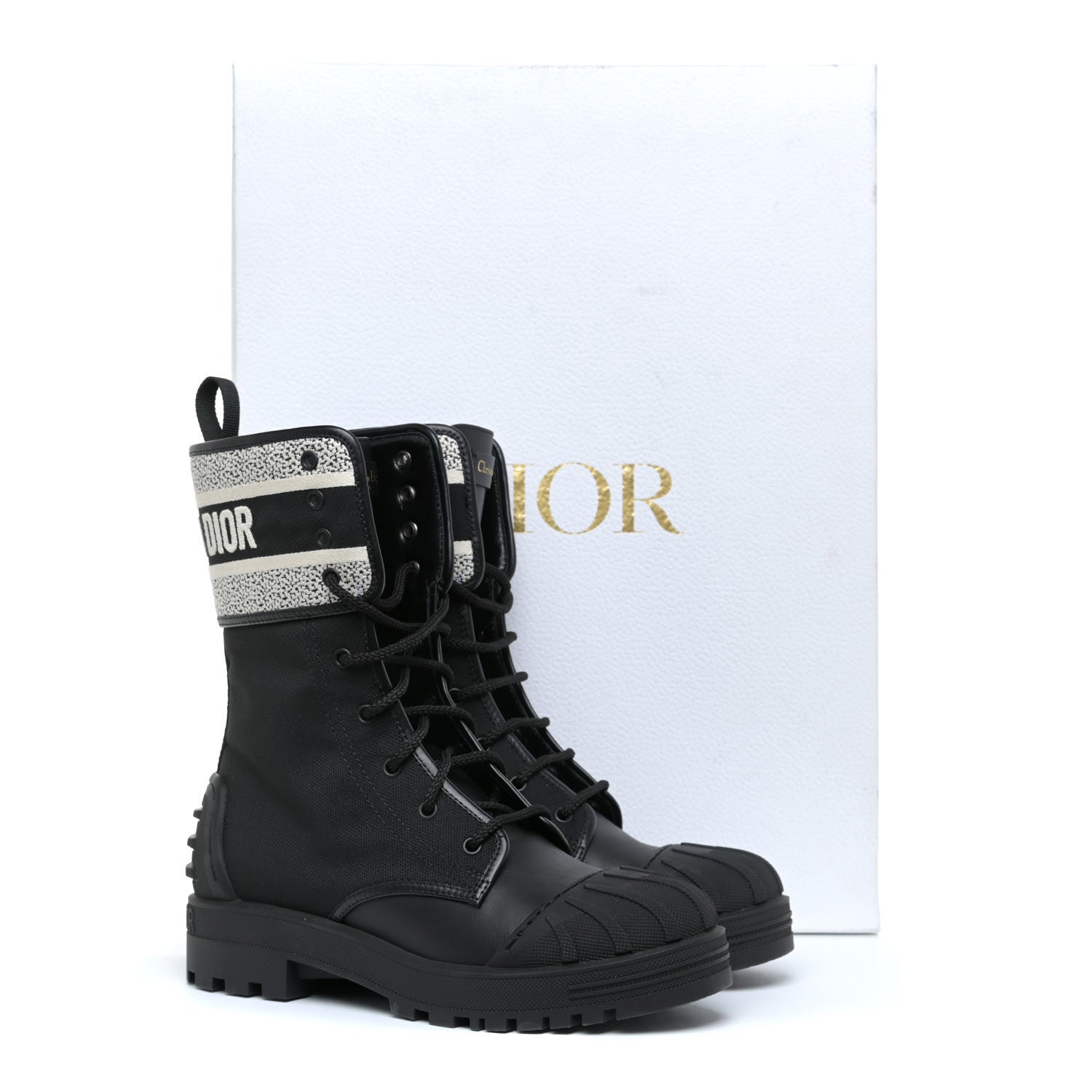 Christian Dior Calfskin Technical Fabric D-Major Ankle Boots 40 Black Taupe 10 of 10