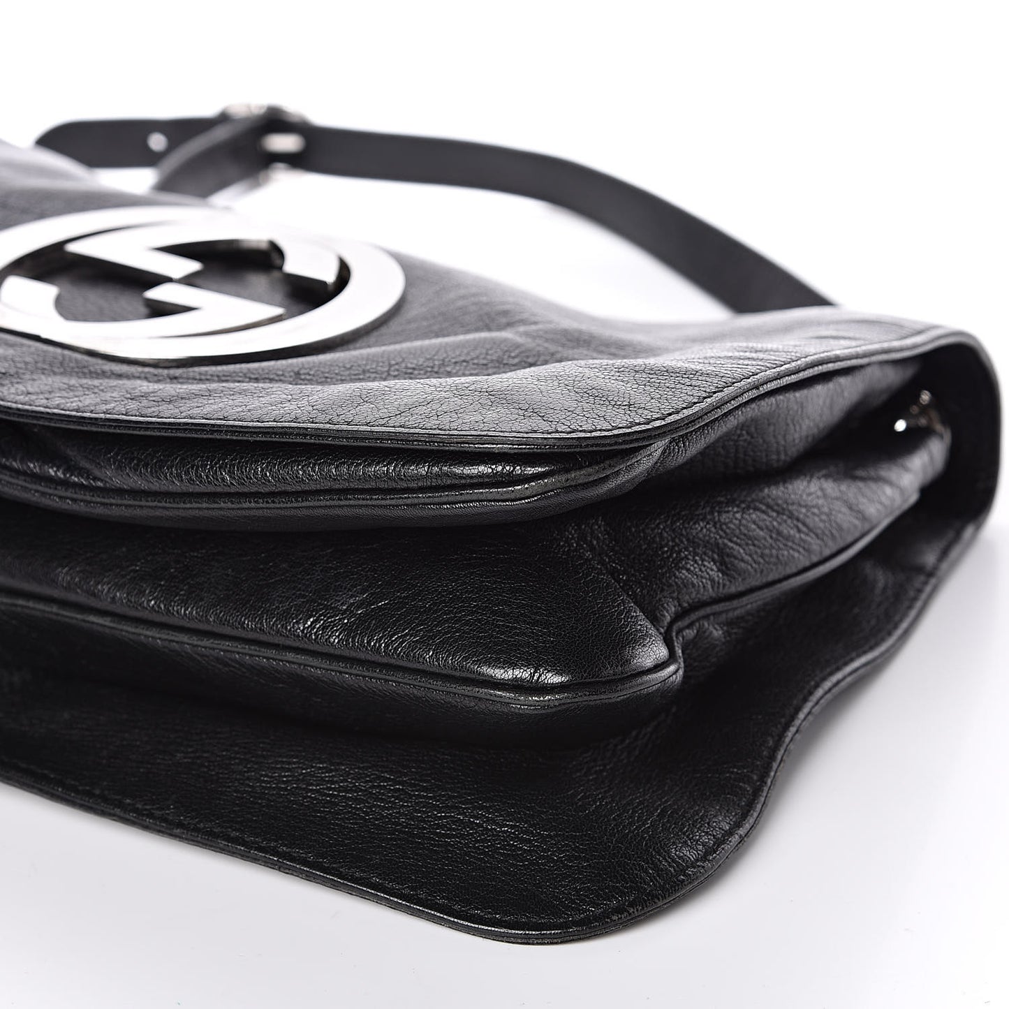 Calfskin Blondie Medium Shoulder Flap Black