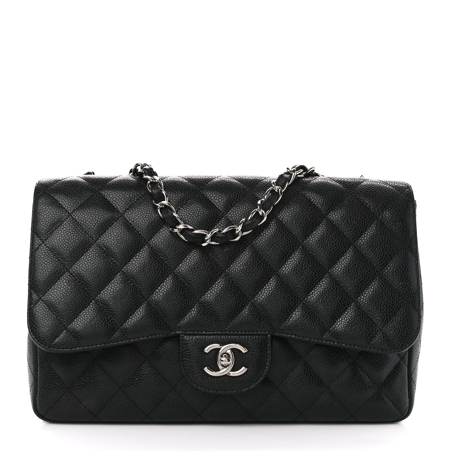Caviar Quilted Jumbo Single Flap Black