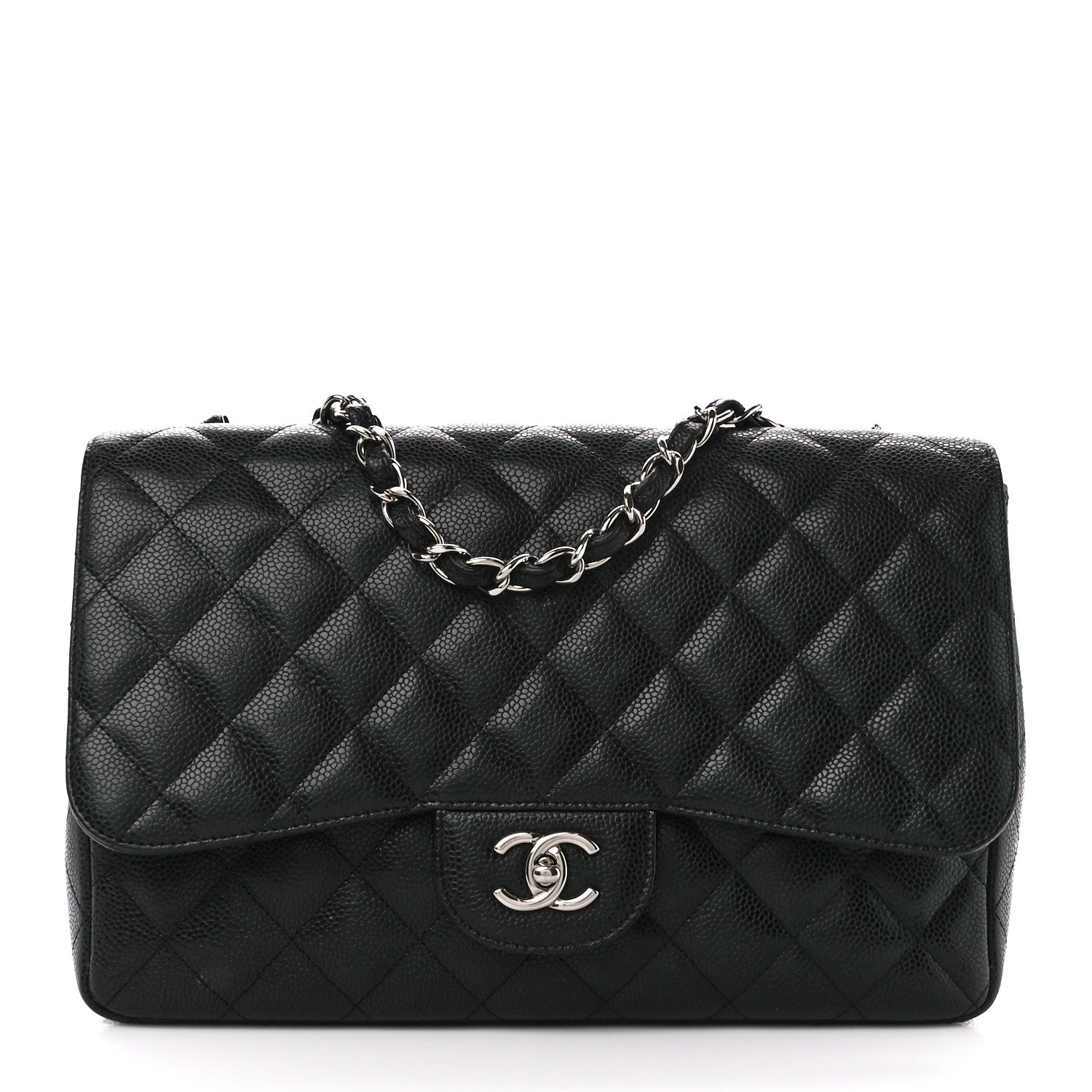Chanel Caviar Quilted Jumbo Single Flap Black 1 of 12
